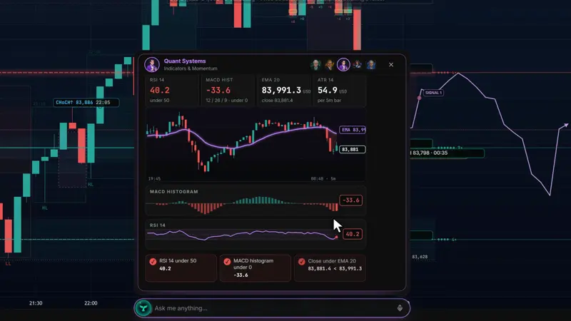Quant Systems answering a question inside the Live Room