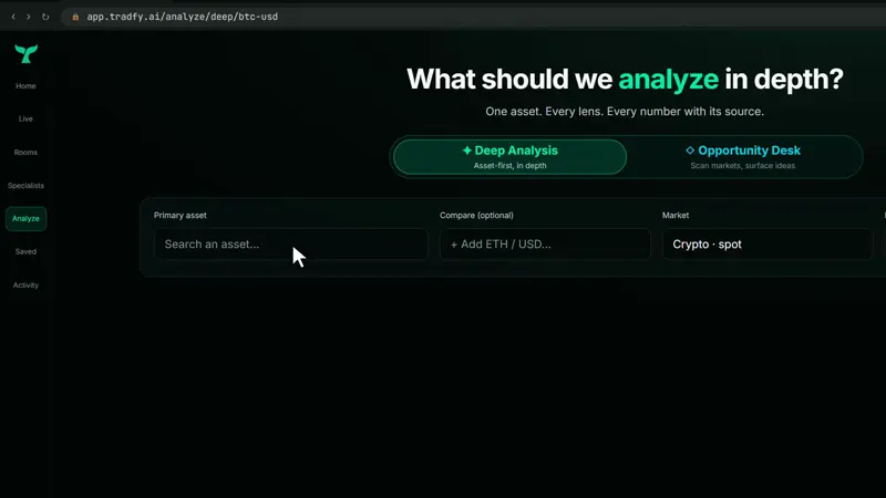 Deep Analysis start screen